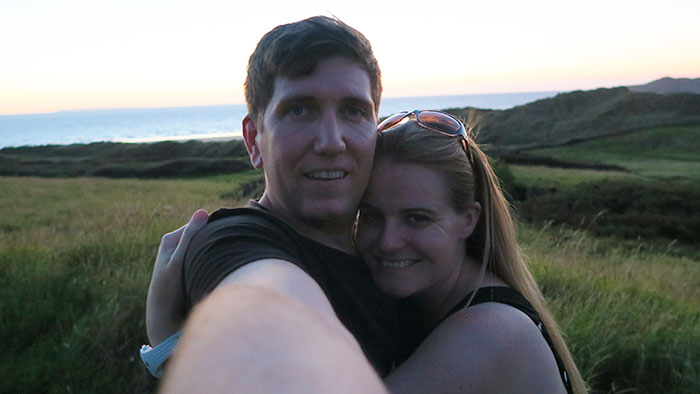 Chris and Debbie in Woolacombe on the 1st September 2017